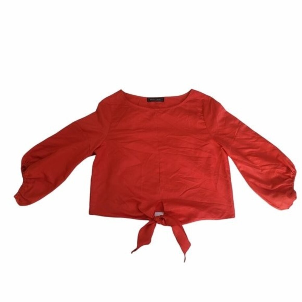 Touch Me Red Tie Front Blouse sz S